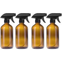 Picture of FUFU Amber Glass Bottles With Spray Storage Cap, 250ml, 4 