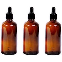 Picture of FUFU Amber Round Glass Bottle Container Jars, 100ml, 3 