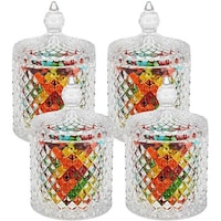 Picture of FUFU Hedume Crystal Candy Jar with Lid- 4 Pack