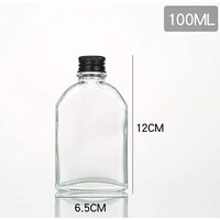Picture of FUFU Empty Multipurpose Glass Bottles for Liquid, Black Lid