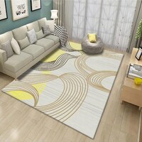Picture of Versative Abstract Pattern Non-Slip Carpet - Cream