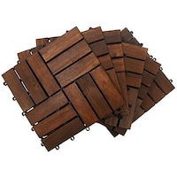 Picture of Yatai Acacia Wood Floor Decking & Patio Tiles, Brown, Pack of 10pcs