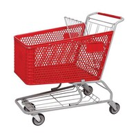 Picture of Takako Fancy Plastic & Metal Shopping Cart, 125L - Red