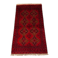 Picture of Persian Style Kazak Design Hand Knotted Wool Carpet - Maroon, 120x80 cm