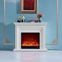 Picture of Built In Electric Fireplace With Remote Control, Off White, AM360