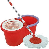 Picture of 360 Degree Black Spin Mop Bucket Set with 3 Cleaning Dry Heads