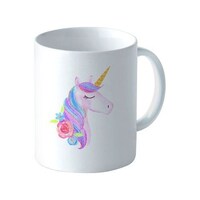 Picture of Jinou Unicorn Printed Coffee Mug, 300ml - White