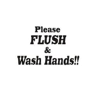 Picture of Flush & Hand Wash Printed Wall Art -  Black, 20x15cm