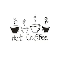 Picture of Hot Coffee Mug Wall Sticker - AY-152, Black