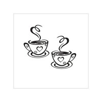 Picture of Artistry Coffee Cup Decorative Wall Stickers, 32cm - Black