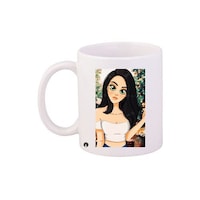 Picture of BP Beautiful Girl Design Ceramic Coffee Mug, 312g - White