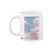 Picture of BP Butterflies Printed Coffee Mug, 312g - White