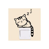 Picture of Bluelans Cartoon Cat Switch Wall Sticker - Black