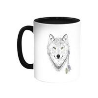 Picture of Decalac Wolf Printed Coffee Mug, 312g - White