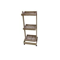 Picture of Ling Wei Multi-function 3-Tier Wooden Storage Rack with Wheels