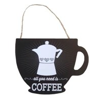Picture of Ling Wei Coffee Pattern Wooden Wall Hanging Decoration - Style-11