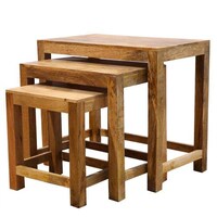 Picture of Vintage Design Mango Wood Nested Tables, Set Of 3