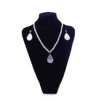 Picture of Love Pearl Fashion Seashell Pendant Pearl Necklace and Earring Set 