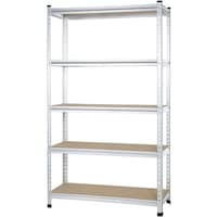 Picture of Takako 120 x 40 x 200cm 5 Tier Bolt Free Wooden Shelf with Metal Frame, White