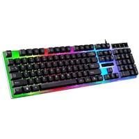 Picture of Waterproof Wired Keyboard with Rainbow Backlight USB - Black