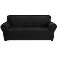 Picture of Douself 3 Seater Anti-Slip Sofa Slipcover - Black