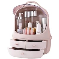Picture of Portable Cosmetic Storage Box with Drawers - BC-MU04, Pink