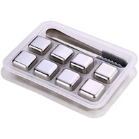 Picture of Eoocvt Stainless Steel Ice Cubes Freezer Tray with Barman Tongs