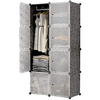 Picture of Portable Closet 5 Cubes & 1 Hanging Sections Wardrobe Organizer - Black