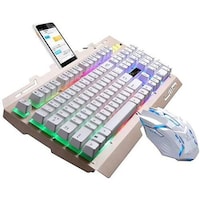 Picture of Mobestech LED Backlit USB Gaming Mechanical Keyboard & Mouse Sets - White