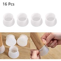 Picture of Silicone Floor Protector Round Furniture Feet Cover - 16pcs, White 