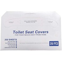 Picture of Hi-Mart Disposable Toilet Seat Covers, White - 250 pcs