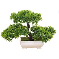 Picture of Hapowell Artificial Welcome Pine Faux Flower Plant in Plastic Pot