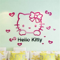 Picture of HG 3D Acrylic Cartoon Hello Kitty Wall Stickers 