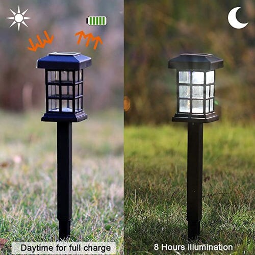 T-SUN 4 Packs LED Solar Spot Lights GREEN Wall Light For Outdoor Garden Lights 