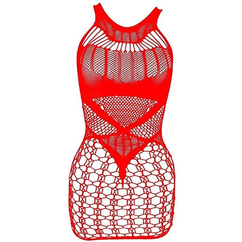 Shop Hyjc HYJC Women Bodystocking Fishnet Nightwear - Red, Free Size ...