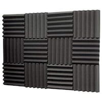 Picture of Acoustic Wedge Soundproofing Studio Foam Tiles, 12 pcs - Black