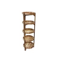 Picture of Wooden Circular Shelves Rack 5 Layers, Brown