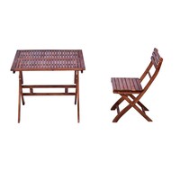 Picture of Yatai Acacia Wood Chairs Square Bistro Dining Set - 5 Pcs