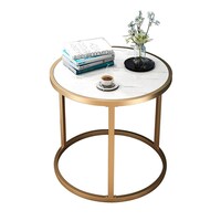 Picture of EHP Side Table for Living Room, White and Gold