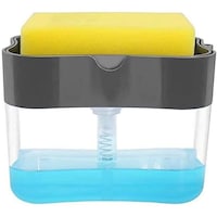 Picture of Idealline Soap Dispenser and Sponge Holder for Kitchen - Grey, 13 ounces