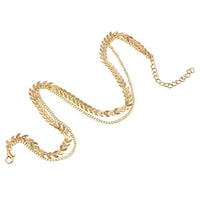 Picture of Women Two Layers Fishbone Chocker- Gold