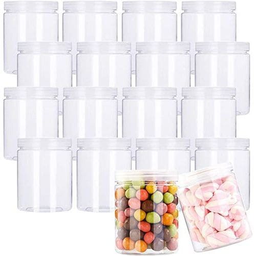 18 Pack 6Oz Empty Slime Containers with Water-Tight Lids, Plastic