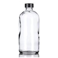 Picture of FUFU Refillable Clear Glass Spray Bottles with Labels - 473ml, Pack of 2