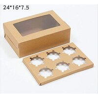 Picture of FUFU Kraft Paper Cupcake Box with 6 Cavities