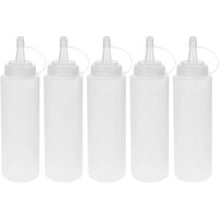 Picture of FUFU Upkoch Plastic Squeeze Bottles with Lid Cap - 200ml, Pack of 5