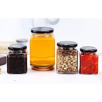 Picture of FUFU Square Jar with Black Sealed - Pack of 12