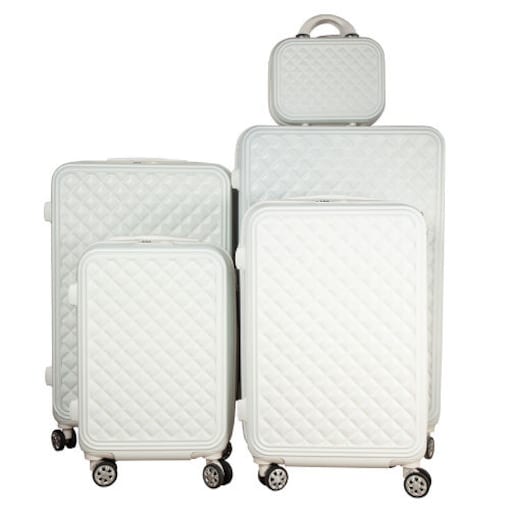 Shop Golden Land Travel Luggage Trolley with Beauty Case, White - Set ...