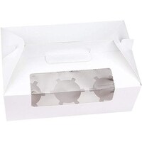 Picture of FUFU Clear Window Bakery Box with 6 Cavities - White, Pack of 8Pcs