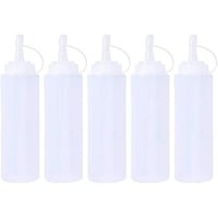 Picture of FUFU Refillable Plastic Squeeze Sauce Bottles - White, Pack of 20