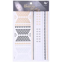 Picture of Arrow Pyramid Golden Tattoo - GT004, Gold, Silver and Black